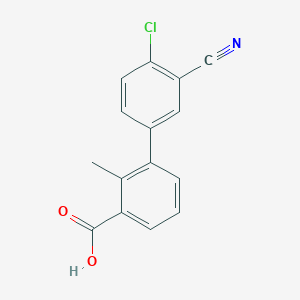 molecular formula C15H10ClNO2 B6405310 3-(4-Chloro-3-cyanophenyl)-2-methylbenzoic acid CAS No. 1262004-85-2