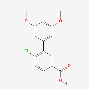 molecular formula C15H13ClO4 B6405795 4-Chloro-3-(3,5-dimethoxyphenyl)benzoic acid CAS No. 1261969-85-0