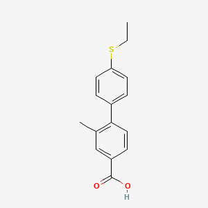 molecular formula C16H16O2S B6405844 4-(4-Ethylthiophenyl)-3-methylbenzoic acid CAS No. 1261926-24-2