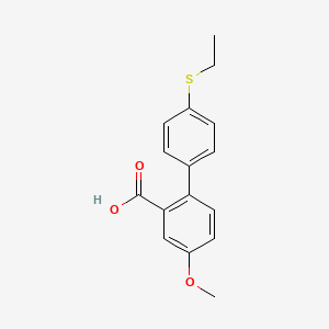 molecular formula C16H16O3S B6405909 2-(4-Ethylthiophenyl)-5-methoxybenzoic acid CAS No. 1261933-07-6