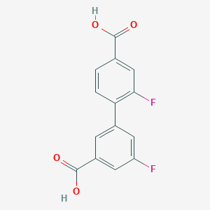 molecular formula C14H8F2O4 B6406004 4-(3-Carboxy-5-fluorophenyl)-3-fluorobenzoic acid CAS No. 1262001-42-2
