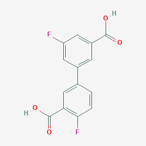 molecular formula C14H8F2O4 B6406014 5-(3-Carboxy-5-fluorophenyl)-2-fluorobenzoic acid CAS No. 1261933-28-1