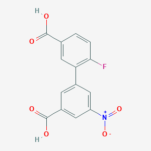 molecular formula C14H8FNO6 B6406310 3-(5-Carboxy-2-fluorophenyl)-5-nitrobenzoic acid CAS No. 1261956-56-2