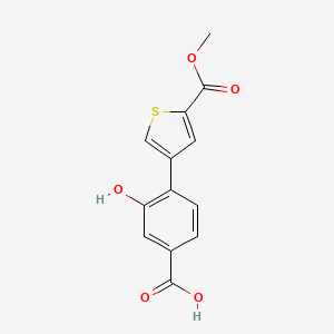 molecular formula C13H10O5S B6406451 3-Hydroxy-4-[5-(methoxycarbonyl)thiophen-3-YL]benzoic acid CAS No. 1261992-44-2