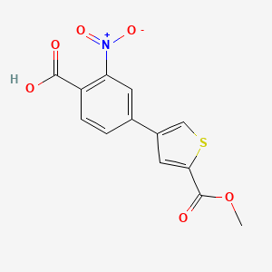molecular formula C13H9NO6S B6406532 4-[5-(Methoxycarbonyl)thiophen-3-YL]-2-nitrobenzoic acid CAS No. 1261999-61-4