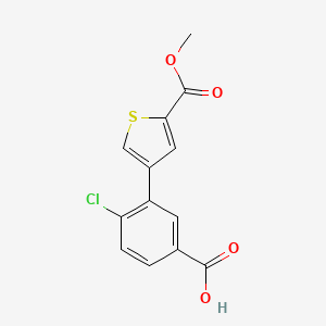 molecular formula C13H9ClO4S B6406533 4-Chloro-3-[5-(methoxycarbonyl)thiophen-3-YL]benzoic acid CAS No. 1261971-35-0