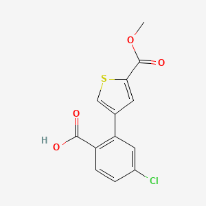 molecular formula C13H9ClO4S B6406541 4-Chloro-2-[5-(methoxycarbonyl)thiophen-3-YL]benzoic acid CAS No. 1261911-27-6