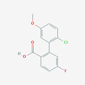 molecular formula C14H10ClFO3 B6406561 2-(2-Chloro-5-methoxyphenyl)-4-fluorobenzoic acid CAS No. 1261927-64-3