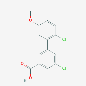 molecular formula C14H10Cl2O3 B6406627 5-Chloro-3-(2-chloro-5-methoxyphenyl)benzoic acid CAS No. 1261892-77-6