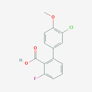 molecular formula C14H10ClFO3 B6406684 2-(3-Chloro-4-methoxyphenyl)-6-fluorobenzoic acid CAS No. 1262002-03-8