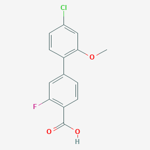 molecular formula C14H10ClFO3 B6406863 4-(4-Chloro-2-methoxyphenyl)-2-fluorobenzoic acid CAS No. 1261991-90-5