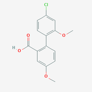 molecular formula C15H13ClO4 B6406877 2-(4-Chloro-2-methoxyphenyl)-5-methoxybenzoic acid CAS No. 1261911-69-6