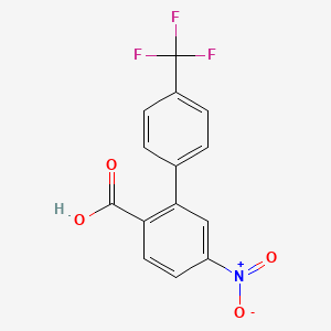 molecular formula C14H8F3NO4 B6407250 4-Nitro-2-(4-trifluoromethylphenyl)benzoic acid CAS No. 1261482-28-3