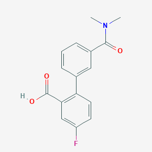 molecular formula C16H14FNO3 B6407727 2-[3-(N,N-Dimethylaminocarbonyl)phenyl]-5-fluorobenzoic acid CAS No. 1261906-46-0