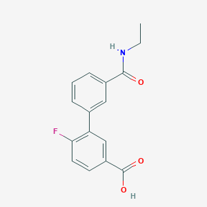 molecular formula C16H14FNO3 B6407941 3-[3-(N-Ethylaminocarbonyl)phenyl]-4-fluorobenzoic acid CAS No. 1262002-66-3