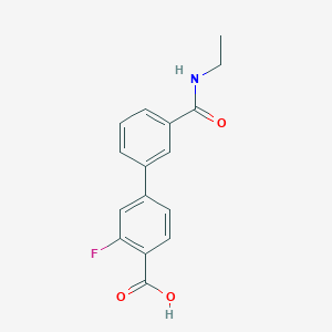 molecular formula C16H14FNO3 B6408032 4-[3-(N-Ethylaminocarbonyl)phenyl]-2-fluorobenzoic acid CAS No. 1261911-95-8