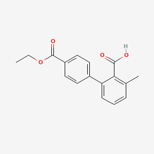 molecular formula C17H16O4 B6408035 2-(4-Ethoxycarbonylphenyl)-6-methylbenzoic acid CAS No. 1261986-00-8