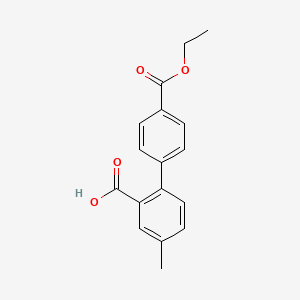 molecular formula C17H16O4 B6408080 2-(4-Ethoxycarbonylphenyl)-5-methylbenzoic acid CAS No. 1261914-29-7