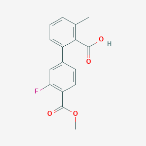 molecular formula C16H13FO4 B6408515 2-(3-Fluoro-4-methoxycarbonylphenyl)-6-methylbenzoic acid CAS No. 1261911-38-9