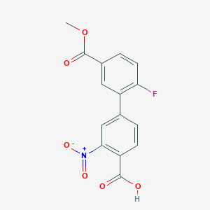 molecular formula C15H10FNO6 B6408523 4-(2-Fluoro-5-methoxycarbonylphenyl)-2-nitrobenzoic acid CAS No. 1261912-35-9