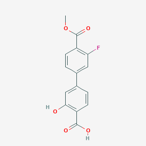 molecular formula C15H11FO5 B6408557 4-(3-Fluoro-4-methoxycarbonylphenyl)-2-hydroxybenzoic acid CAS No. 1261906-85-7