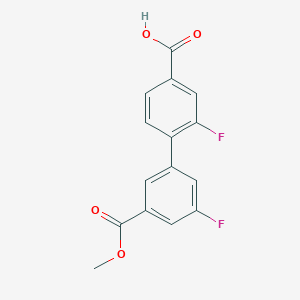 molecular formula C15H10F2O4 B6408713 3-Fluoro-4-(3-fluoro-5-methoxycarbonylphenyl)benzoic acid CAS No. 1261908-38-6