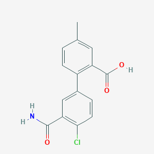 molecular formula C15H12ClNO3 B6408955 2-(3-Carbamoyl-4-chlorophenyl)-5-methylbenzoic acid CAS No. 1261893-32-6