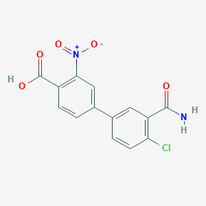 molecular formula C14H9ClN2O5 B6409079 4-(3-Carbamoyl-4-chlorophenyl)-2-nitrobenzoic acid CAS No. 1261966-58-8