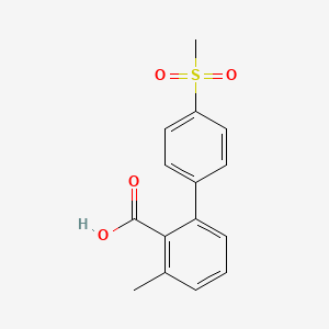 molecular formula C15H14O4S B6409201 6-Methyl-2-(4-methylsulfonylphenyl)benzoic acid CAS No. 1261913-16-9