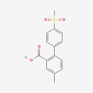 molecular formula C15H14O4S B6409209 5-Methyl-2-(4-methylsulfonylphenyl)benzoic acid CAS No. 1261907-26-9