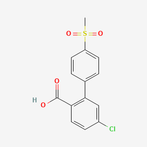 molecular formula C14H11ClO4S B6409306 4-Chloro-2-(4-methylsulfonylphenyl)benzoic acid CAS No. 1261913-58-9
