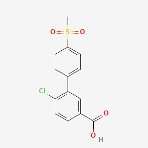 molecular formula C14H11ClO4S B6409333 4-Chloro-3-(4-methylsulfonylphenyl)benzoic acid CAS No. 1261983-43-0