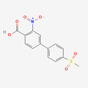 molecular formula C14H11NO6S B6409377 4-(4-Methylsulfonylphenyl)-2-nitrobenzoic acid CAS No. 1261898-64-9