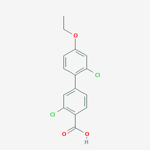 molecular formula C15H12Cl2O3 B6409446 2-Chloro-4-(2-chloro-4-ethoxyphenyl)benzoic acid CAS No. 1261914-06-0