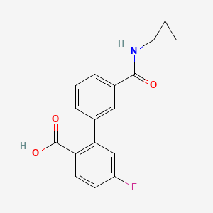 molecular formula C17H14FNO3 B6409624 2-[3-(Cyclopropylaminocarbonyl)phenyl]-4-fluorobenzoic acid CAS No. 1262009-95-9