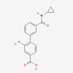 molecular formula C17H15NO4 B6409631 4-[3-(Cyclopropylaminocarbonyl)phenyl]-3-hydroxybenzoic acid CAS No. 1261987-83-0