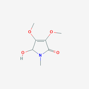 molecular formula C7H11NO4 B064097 2-hydroxy-3,4-dimethoxy-1-methyl-2H-pyrrol-5-one CAS No. 177087-42-2