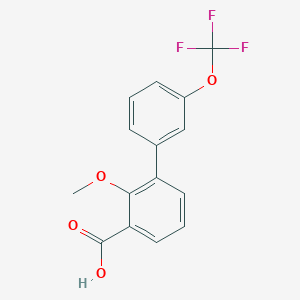 molecular formula C15H11F3O4 B6409767 2-Methoxy-3-(3-trifluoromethoxyphenyl)benzoic acid CAS No. 1261462-68-3