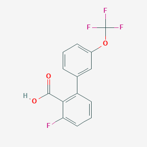 molecular formula C14H8F4O3 B6409778 6-Fluoro-2-(3-trifluoromethoxyphenyl)benzoic acid CAS No. 1261501-81-8