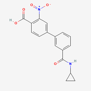 molecular formula C17H14N2O5 B6409780 4-[3-(Cyclopropylaminocarbonyl)phenyl]-2-nitrobenzoic acid CAS No. 1261914-80-0