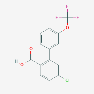molecular formula C14H8ClF3O3 B6409795 4-CHLORO-2-(3-TRIFLUOROMETHOXYPHENYL)BENZOIC ACID CAS No. 1261623-19-1