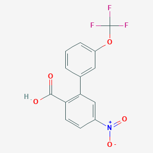 molecular formula C14H8F3NO5 B6409806 4-Nitro-2-(3-trifluoromethoxyphenyl)benzoic acid CAS No. 1261663-87-9