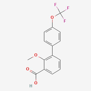 molecular formula C15H11F3O4 B6409889 2-Methoxy-3-(4-trifluoromethoxyphenyl)benzoic acid CAS No. 1261556-07-3