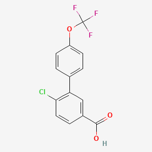 molecular formula C14H8ClF3O3 B6409908 6-Chloro-4'-(trifluoromethoxy)-[1,1'-biphenyl]-3-carboxylic acid CAS No. 1261855-17-7