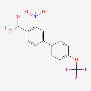 molecular formula C14H8F3NO5 B6409909 2-Nitro-4-(4-trifluoromethoxyphenyl)benzoic acid CAS No. 1261578-47-5