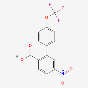 molecular formula C14H8F3NO5 B6409938 4-Nitro-2-(4-trifluoromethoxyphenyl)benzoic acid CAS No. 1261868-35-2