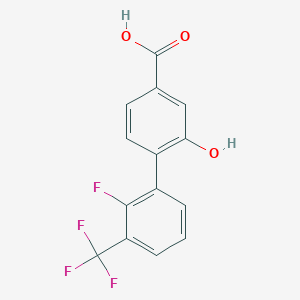 molecular formula C14H8F4O3 B6409948 4-(2-Fluoro-3-trifluoromethylphenyl)-3-hydroxybenzoic acid CAS No. 1261915-76-7