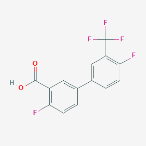 molecular formula C14H7F5O2 B6410124 2-Fluoro-5-(4-fluoro-3-trifluoromethylphenyl)benzoic acid CAS No. 1261914-26-4