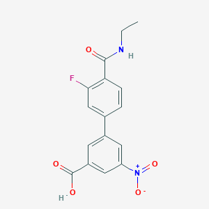 molecular formula C16H13FN2O5 B6410451 3-[4-(Ethylcarbamoyl)-3-fluorophenyl]-5-nitrobenzoic acid CAS No. 1261978-01-1
