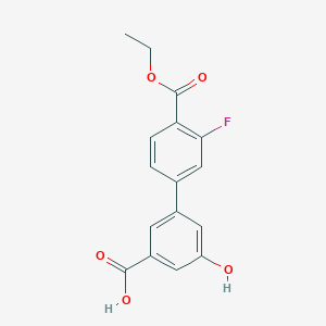 molecular formula C16H13FO5 B6410488 3-[4-(Ethoxycarbonyl)-3-fluorophenyl]-5-hydroxybenzoic acid CAS No. 1261994-82-4